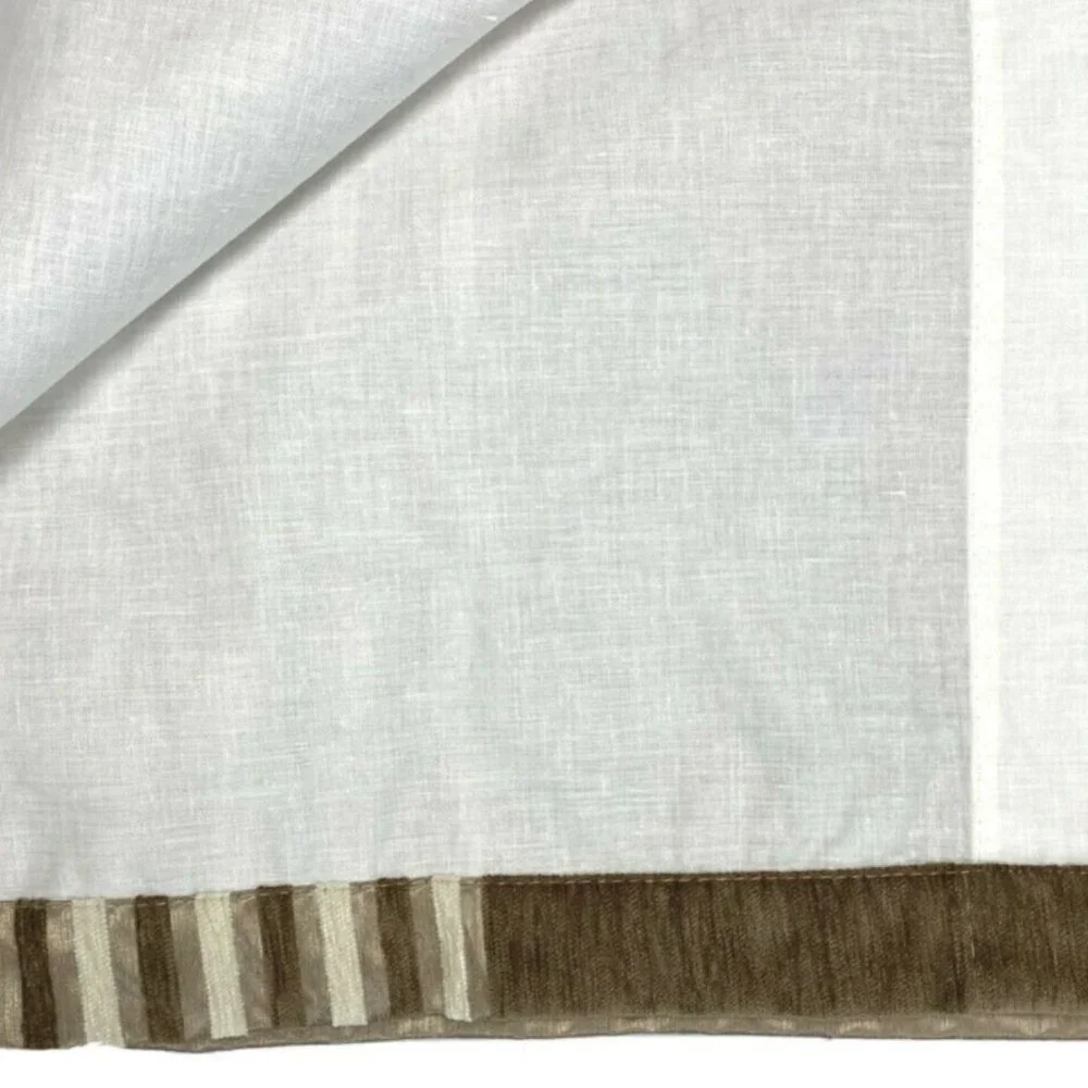 Discontinued Luxury Curtain Panel Brown Silk Long